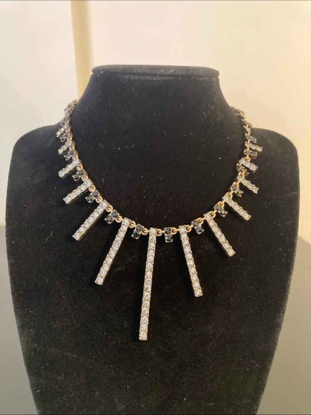 Pilgrim Gold Tone Crystal Spike Necklace - Clear Crystals
